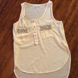 Sequined pocket tank top